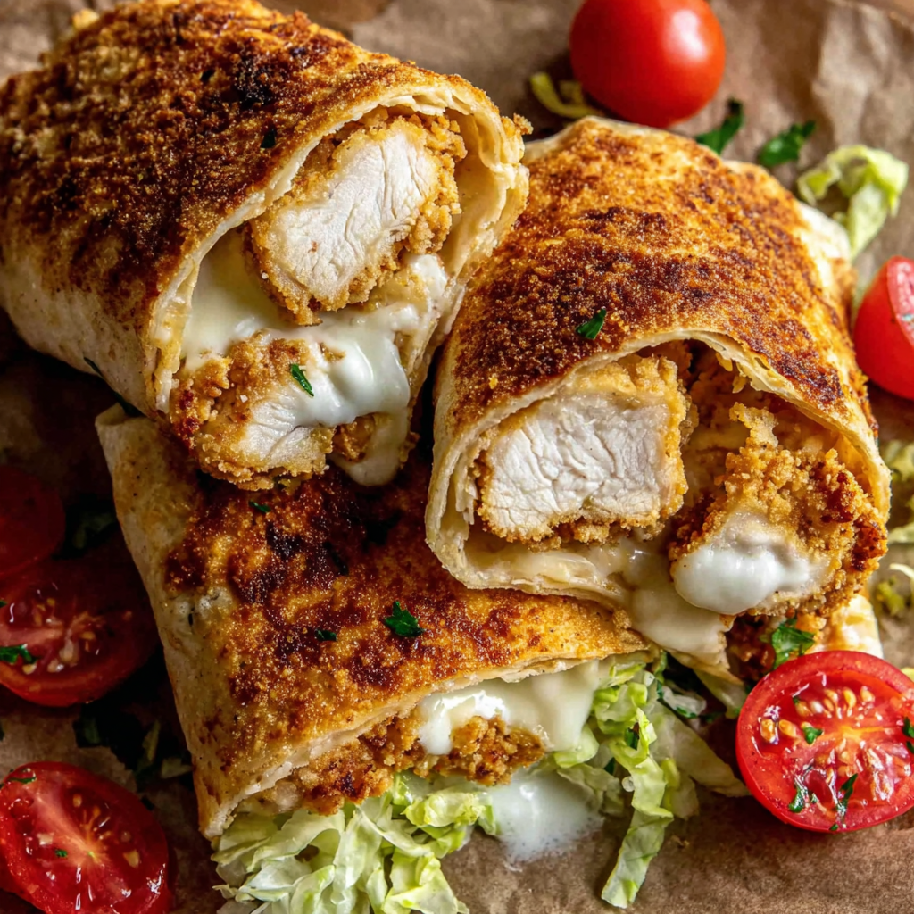 Crispy Air Fryer Chicken and Mozzarella Wraps