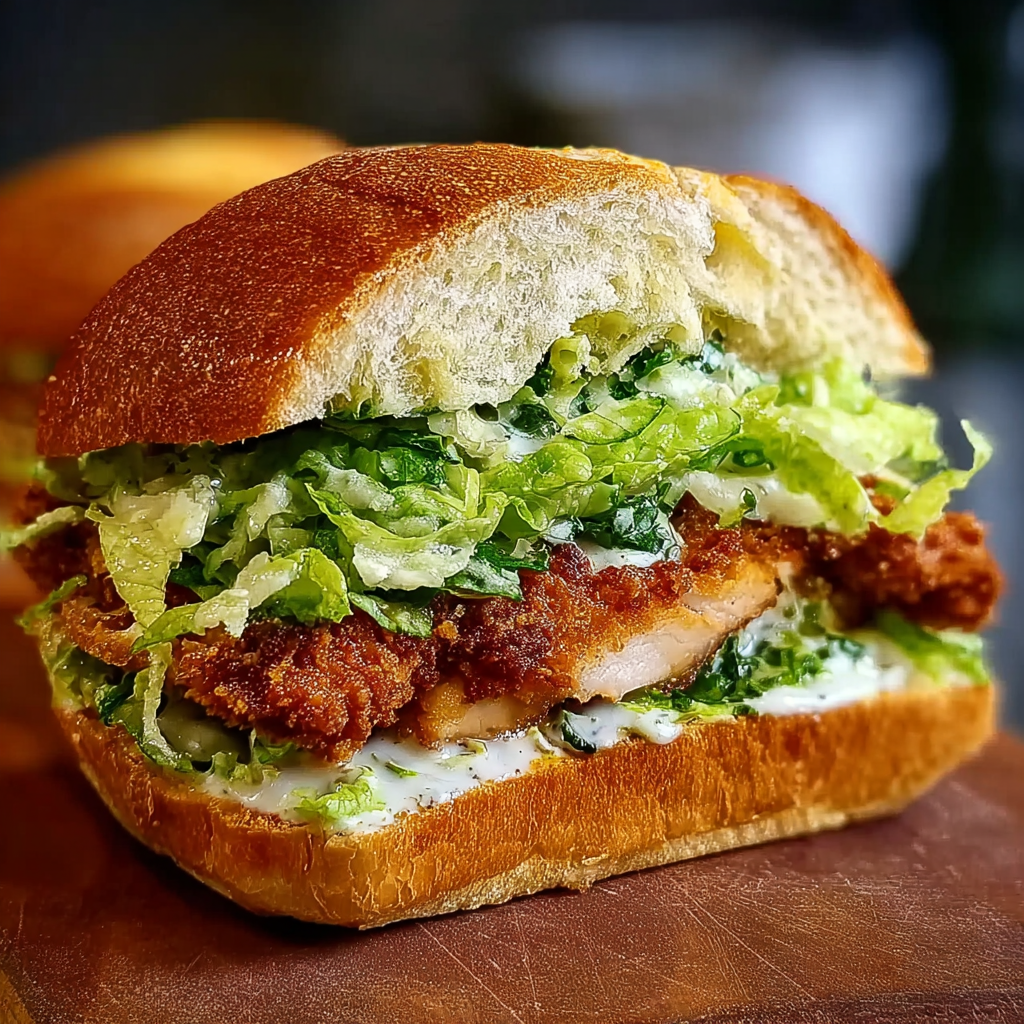 Crispy Chicken Caesar Sandwich – Crunchy & Flavorful