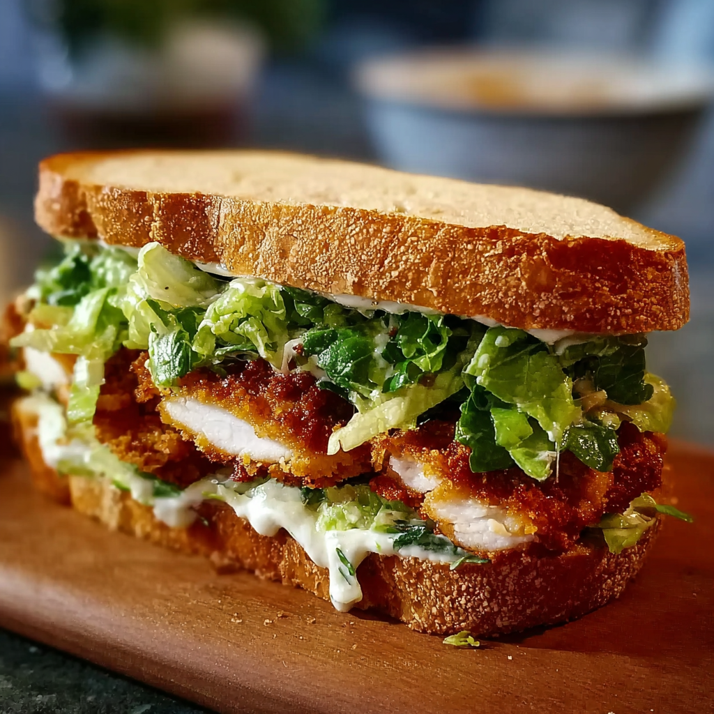Crispy Chicken Caesar Sandwich – Crunchy & Flavorful