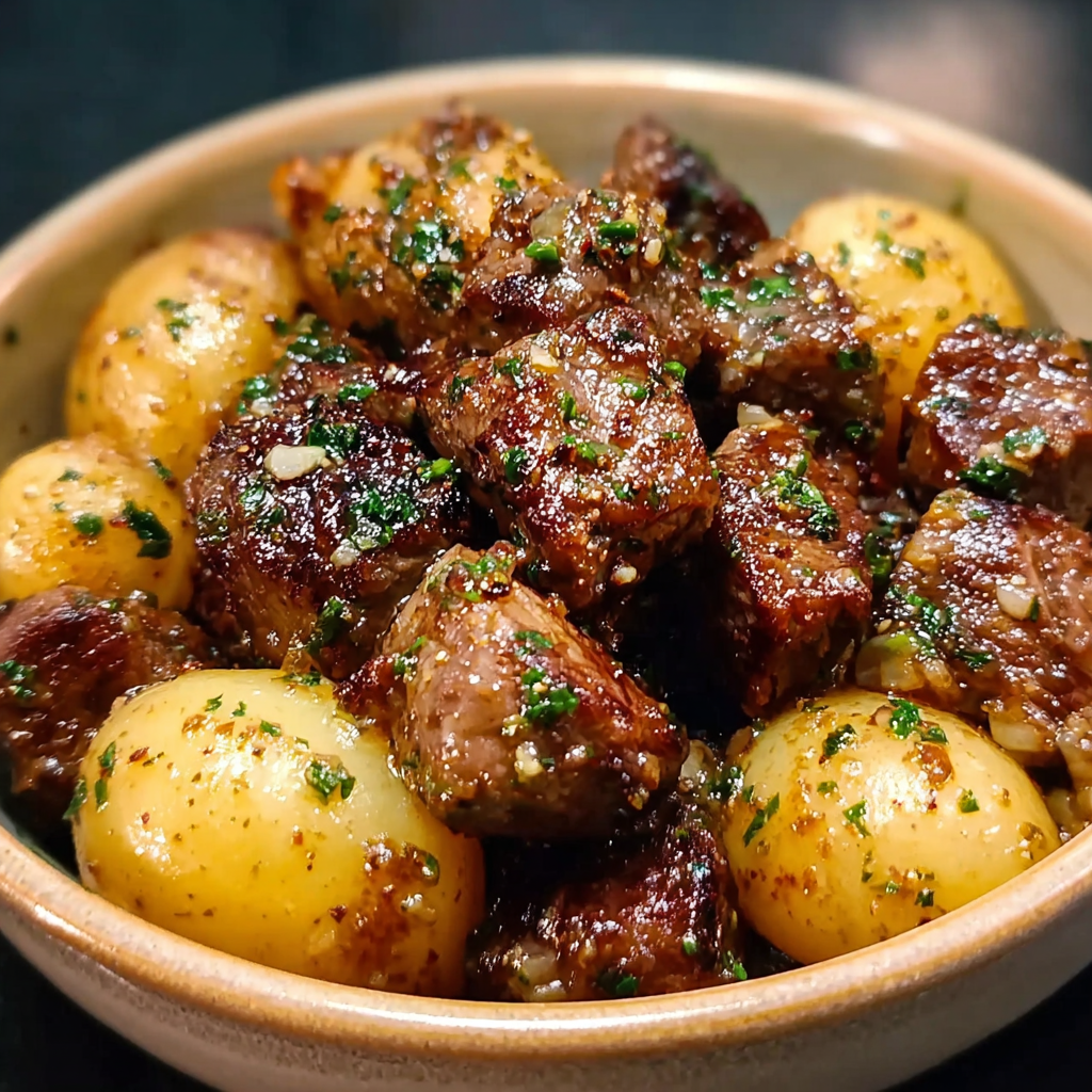 Crockpot Garlic Butter Beef Bites with Potatoes – Easy Comfort Meal
