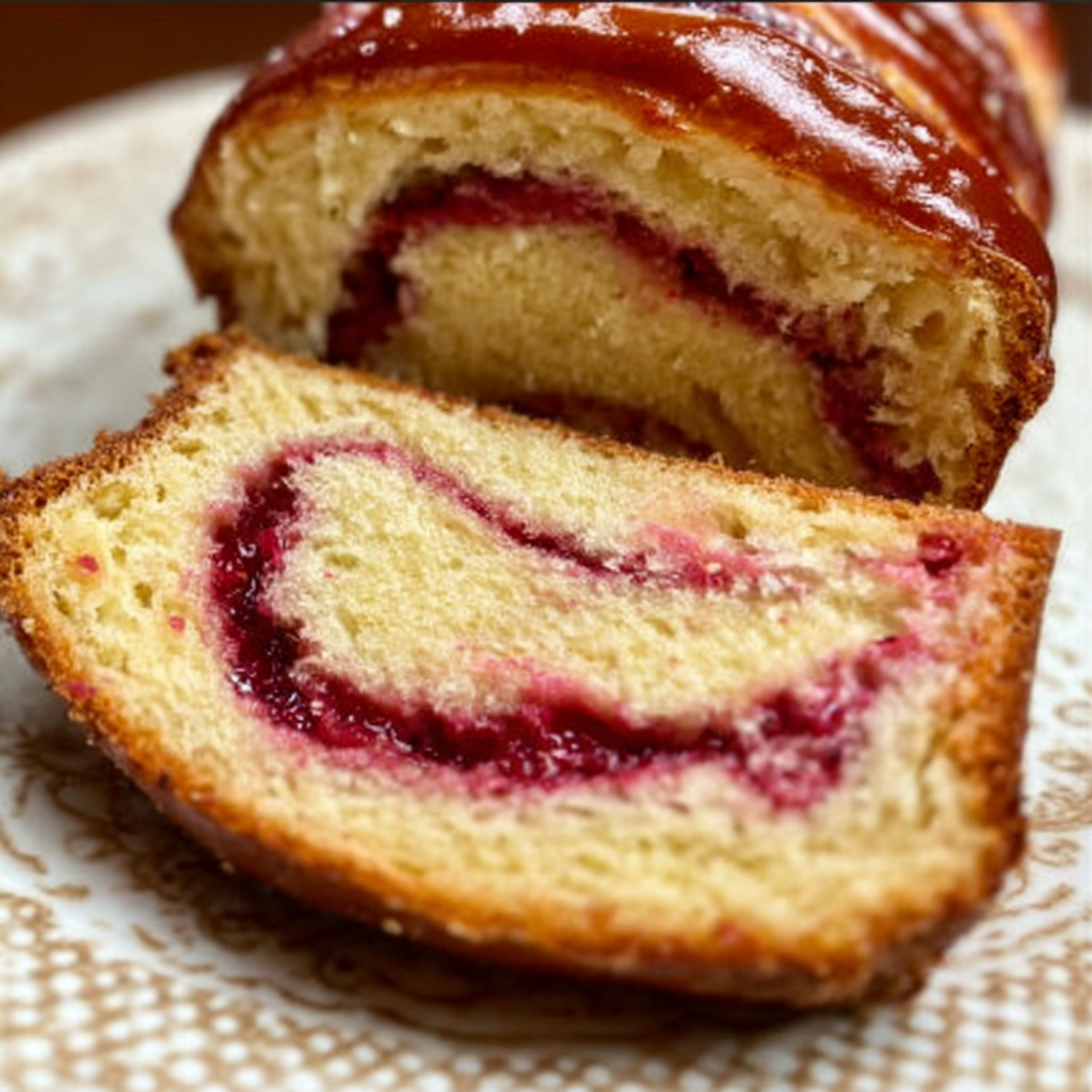 Delightful Raspberry Swirl Brioche Loaf Recipe