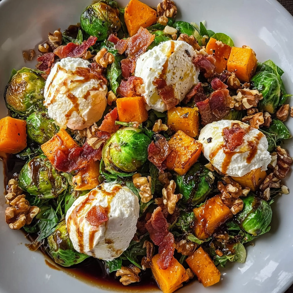 Maple-Glazed Brussels Sprouts and Butternut Squash Salad