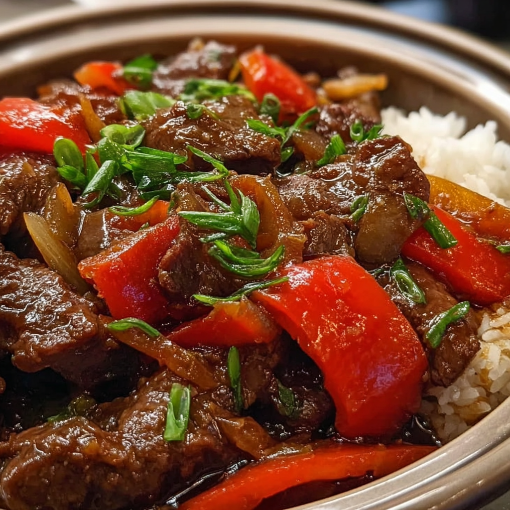 Savory Pepper Steak Made Easy in a Crock Pot