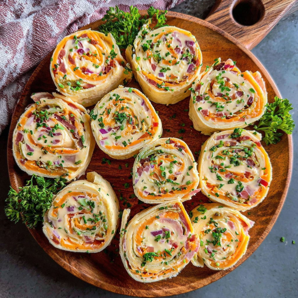 Colorful Mini Tortilla Pinwheels with Veggie Cream Cheese