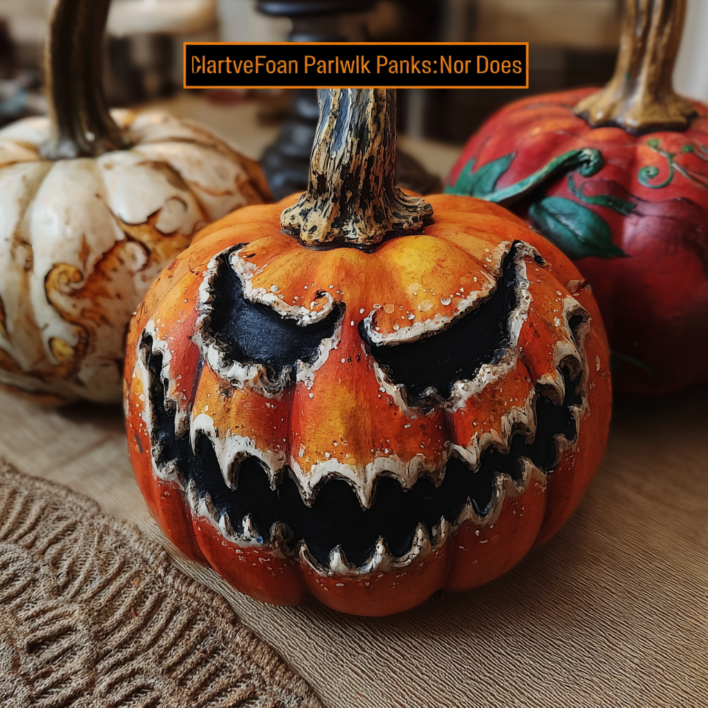 Creative Painted Pumpkin Decor for Halloween Fun