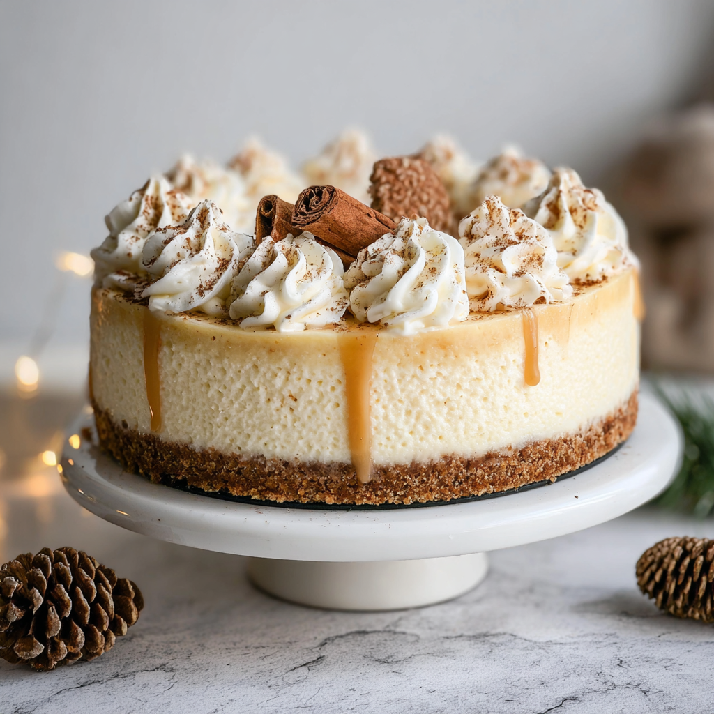 Decadent Eggnog Cheesecake for Festive Gatherings