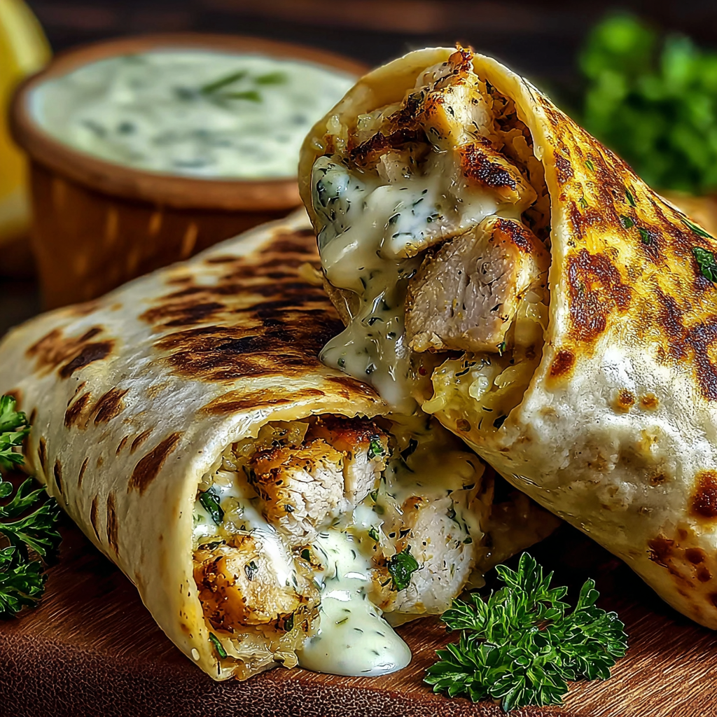Delicious Cheesy Garlic Chicken Wraps for Any Occasion