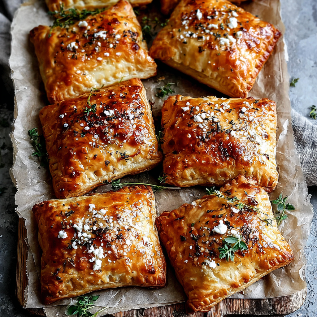 Deliciously Cheesy Vegan Potato and Onion Puff Pastries