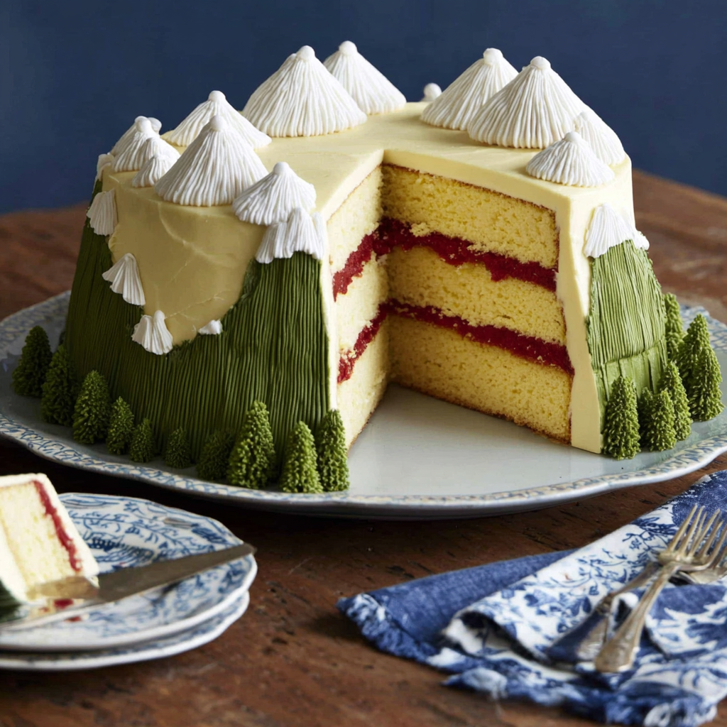 Delightful Ski Mountain Cake for Cozy Moments