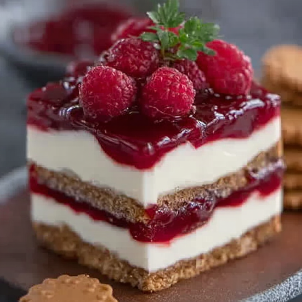 Delightful Speculoos Dessert Featuring Raspberries