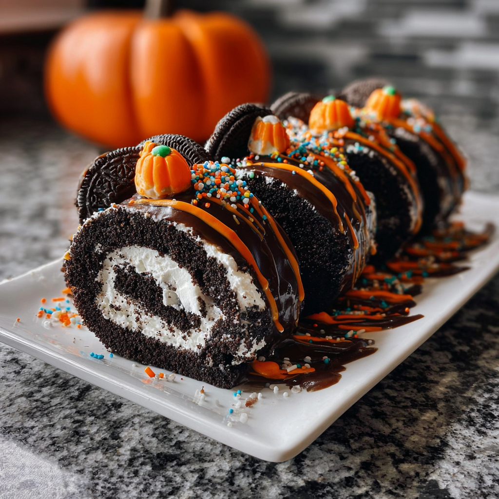 Delightfully Spooky Halloween Oreo Cookie Roll