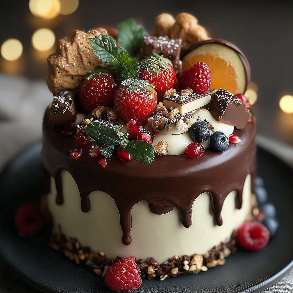 Elevate Desserts with Chocolate Ganache and Festive Toppings