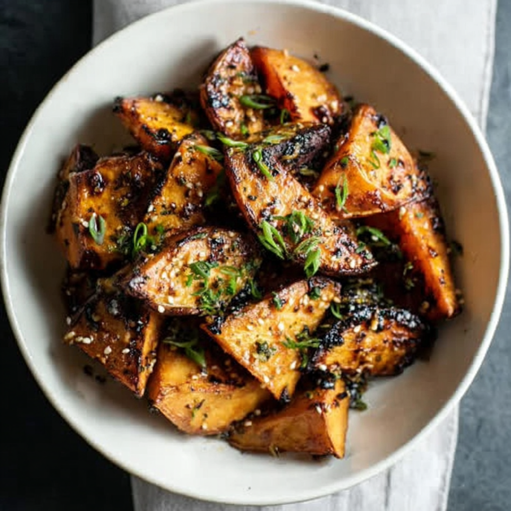 Flavorful Miso Roasted Sweet Potatoes Delight