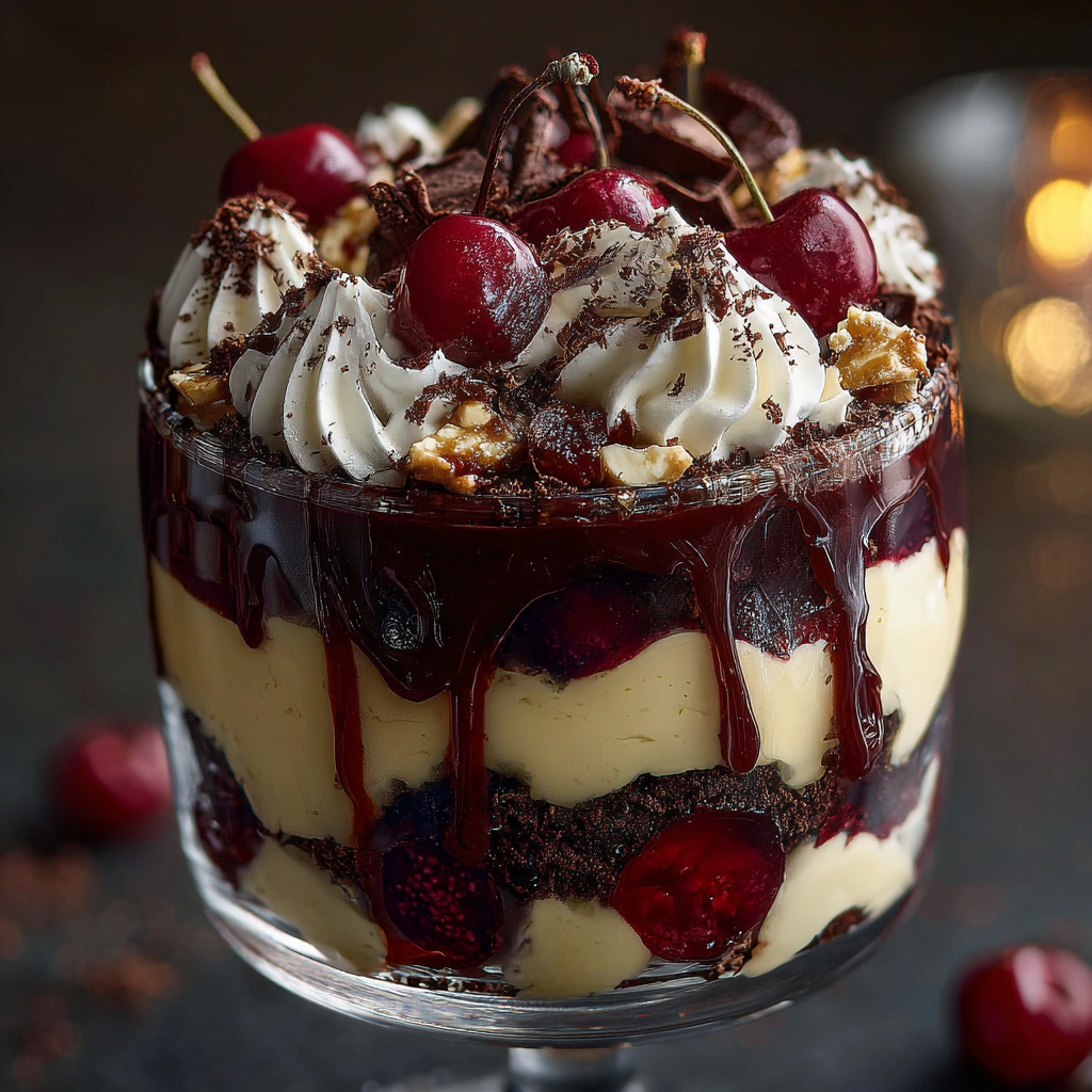 Indulgent Layers of Black Forest Trifle Delight