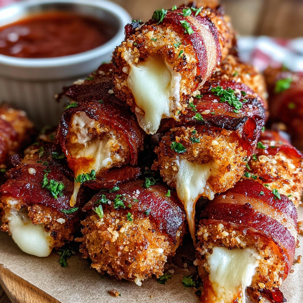 Irresistible Nashville Hot Bacon Wrapped Mozzarella Sticks