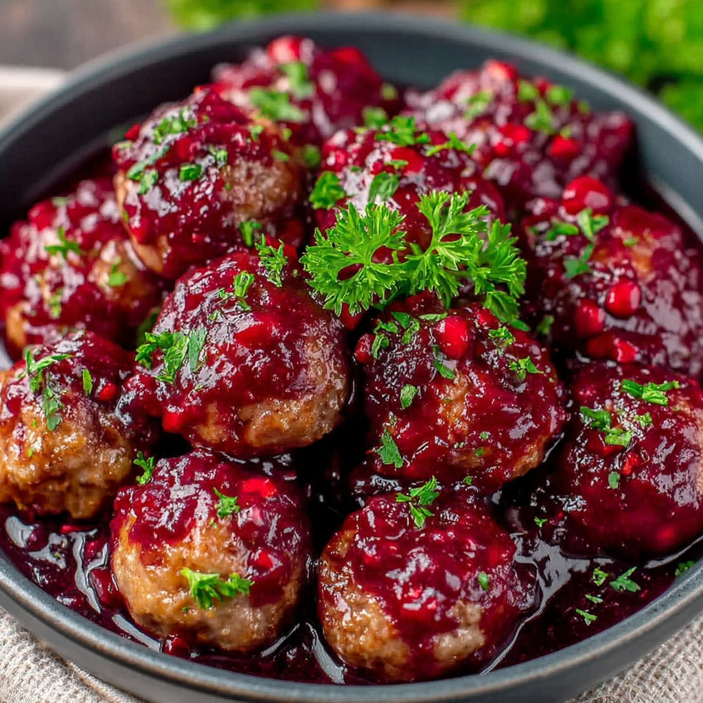 Savory and Sweet Christmas Cranberry Meatballs