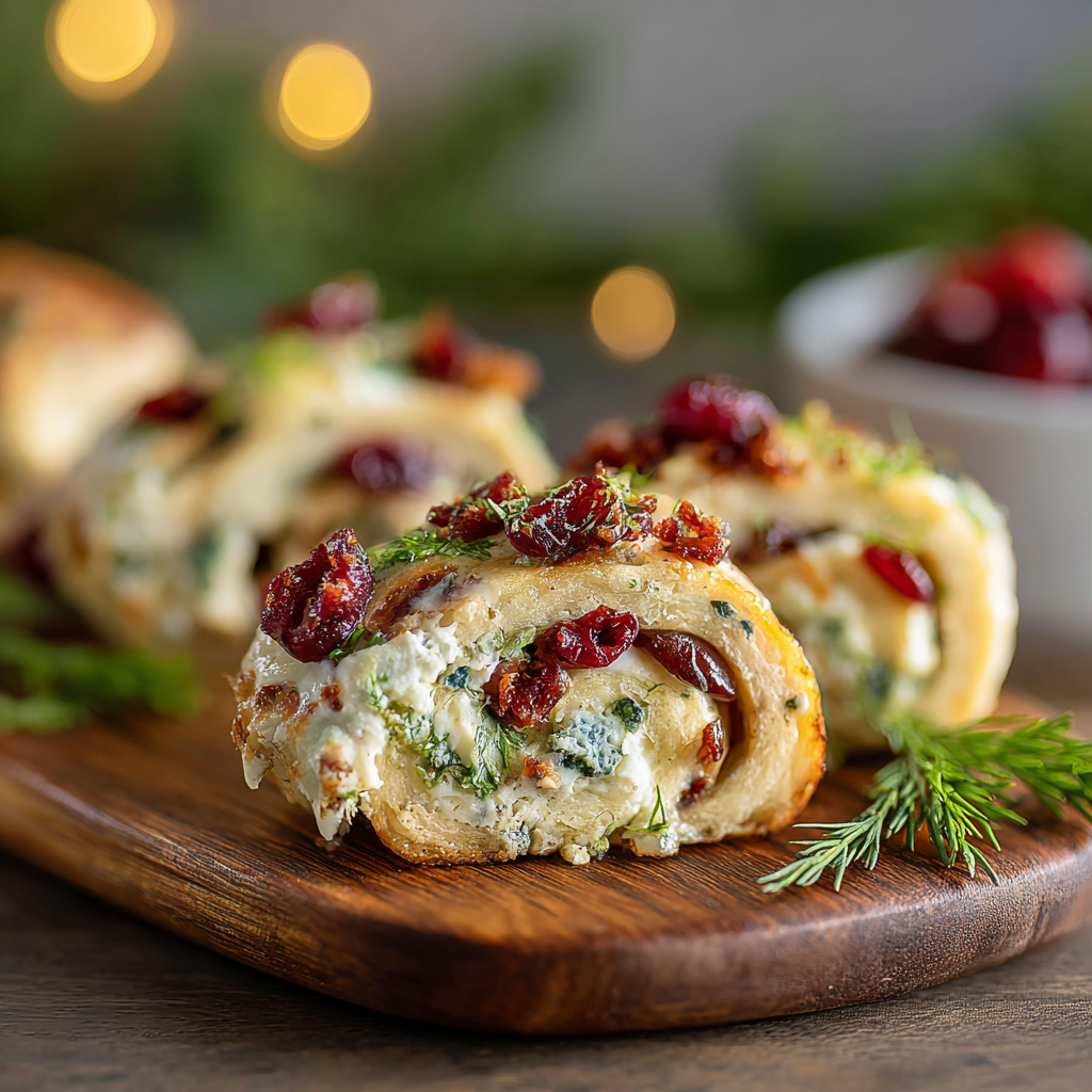 Savory Christmas Cranberry Roll Ups for Festive Tables