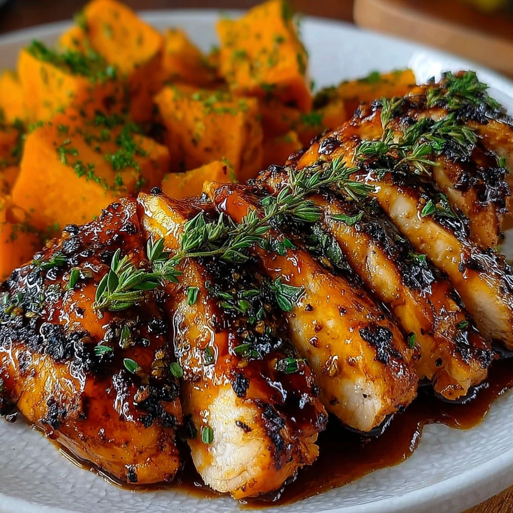 Savory Maple-Glazed Chicken with Sweet Potatoes