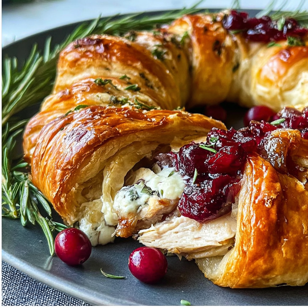 Savory Turkey and Cranberry Crescent Ring Recipe