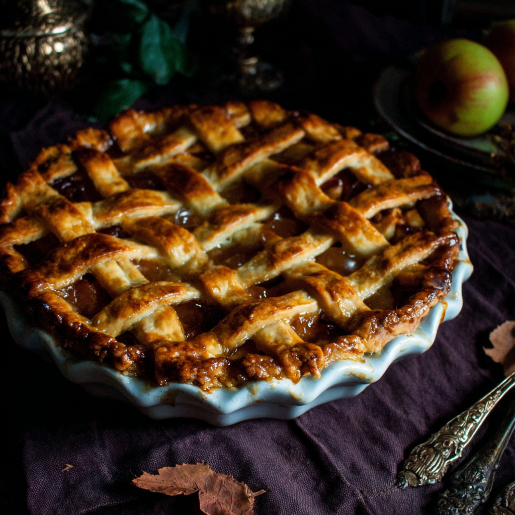 Toffee Apple Pie with Vanilla Custard: A Sweet Delight