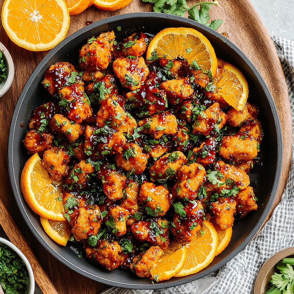 Zesty Cilantro Orange Chicken Bites Recipe
