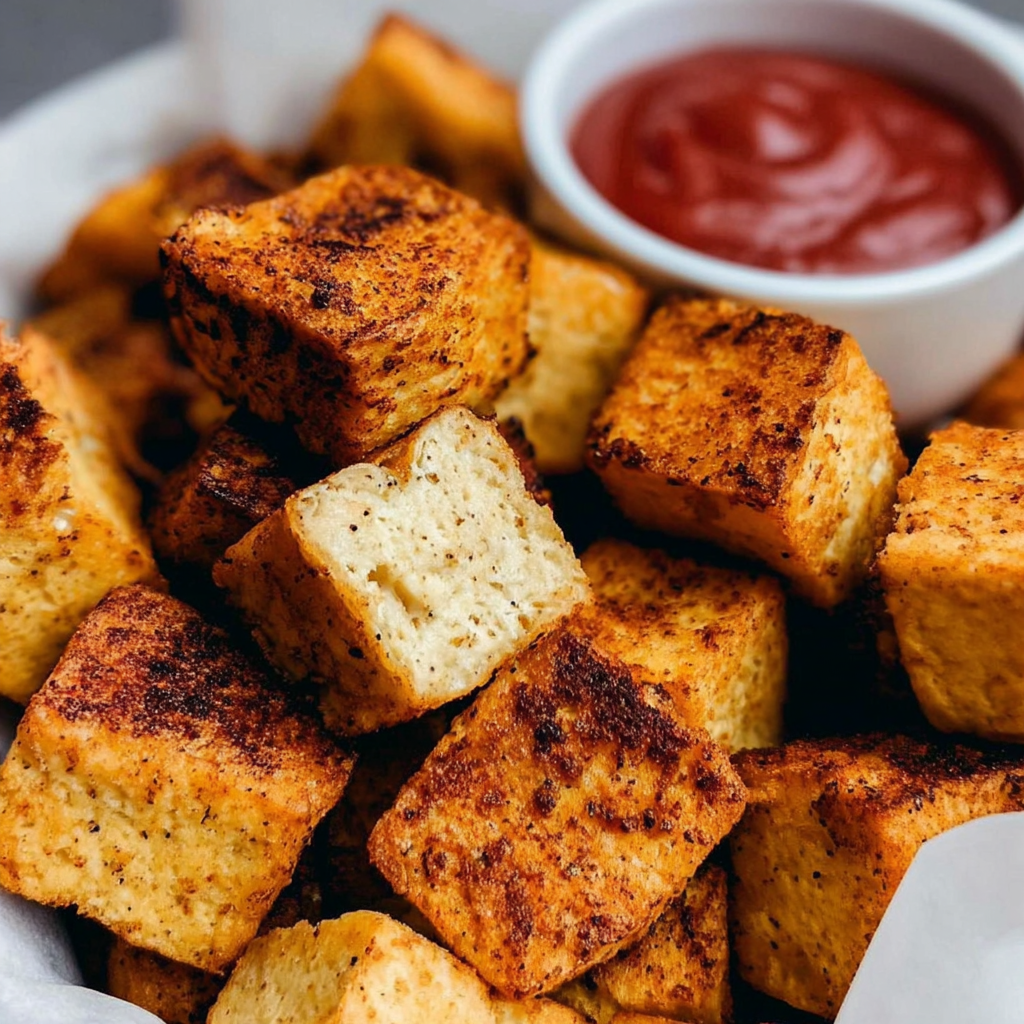 Deliciously Crunchy Vegan Air-Fried Tofu Nuggets