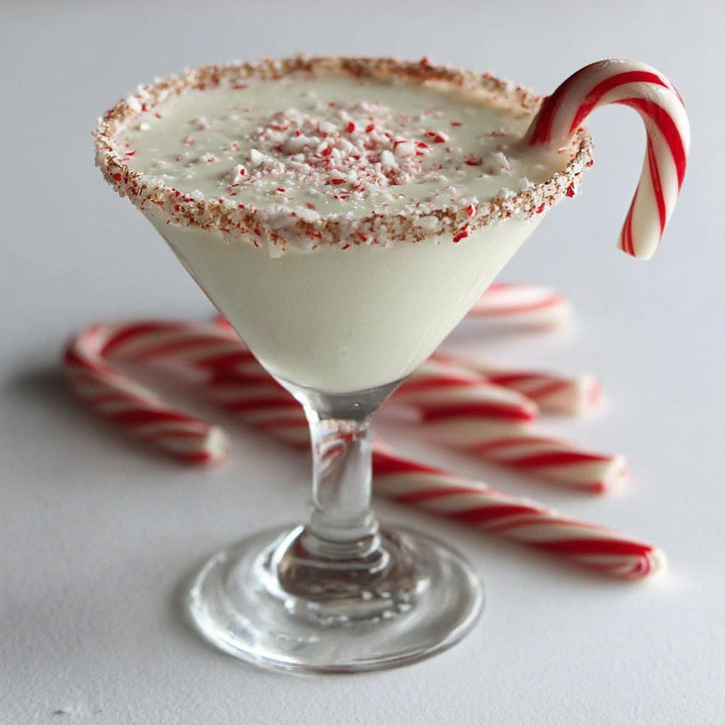 Festive Candy Cane Martini for Holiday Cheer