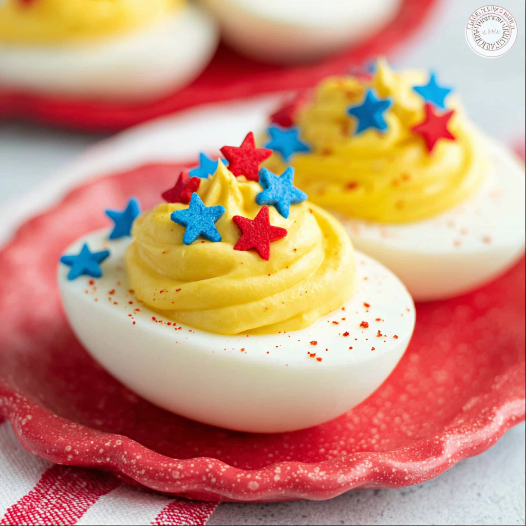 Festive Patriotic Deviled Eggs for Celebrations