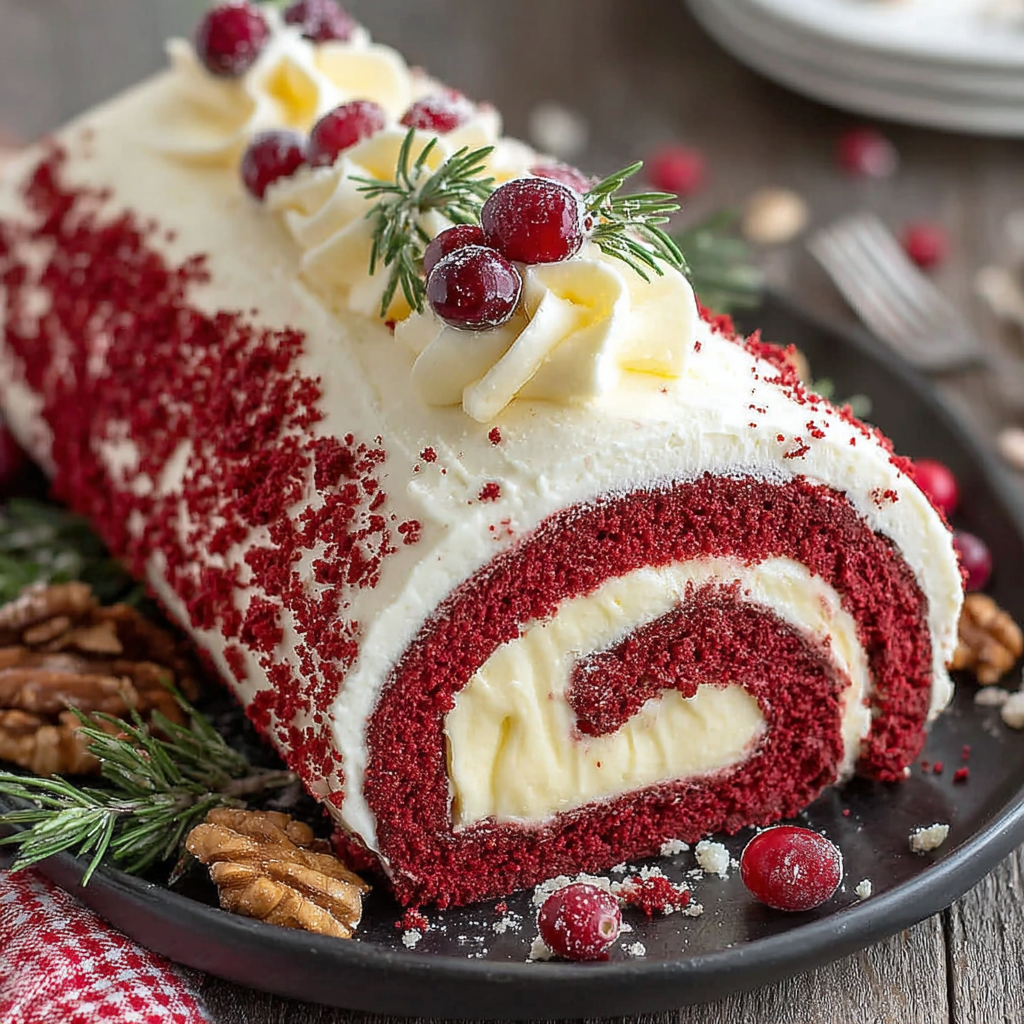 Indulge in a Festive Red Velvet Yule Log