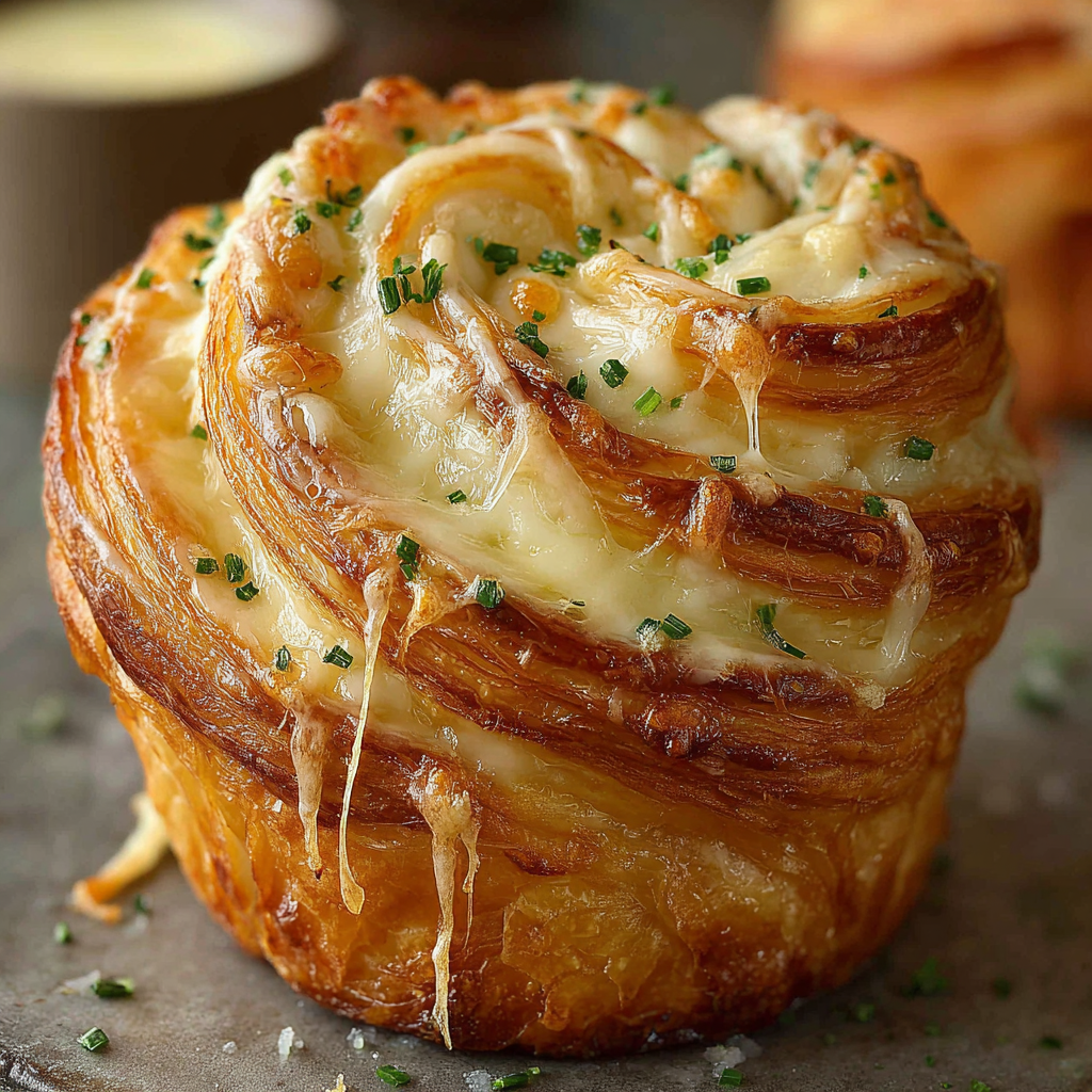 Indulge in Cheesy Garlic Cruffins at Home