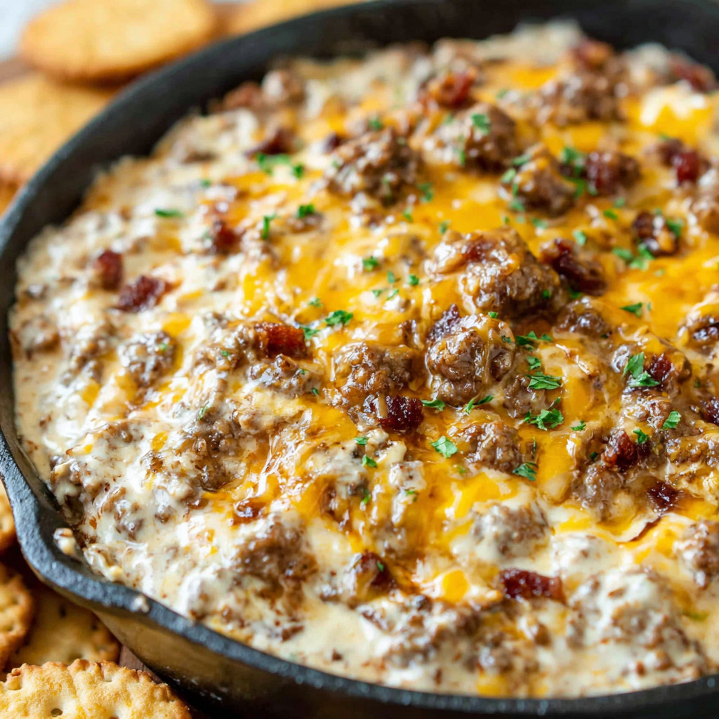 Indulge in Deliciously Creamy Skillet Bacon Cheeseburger Dip
