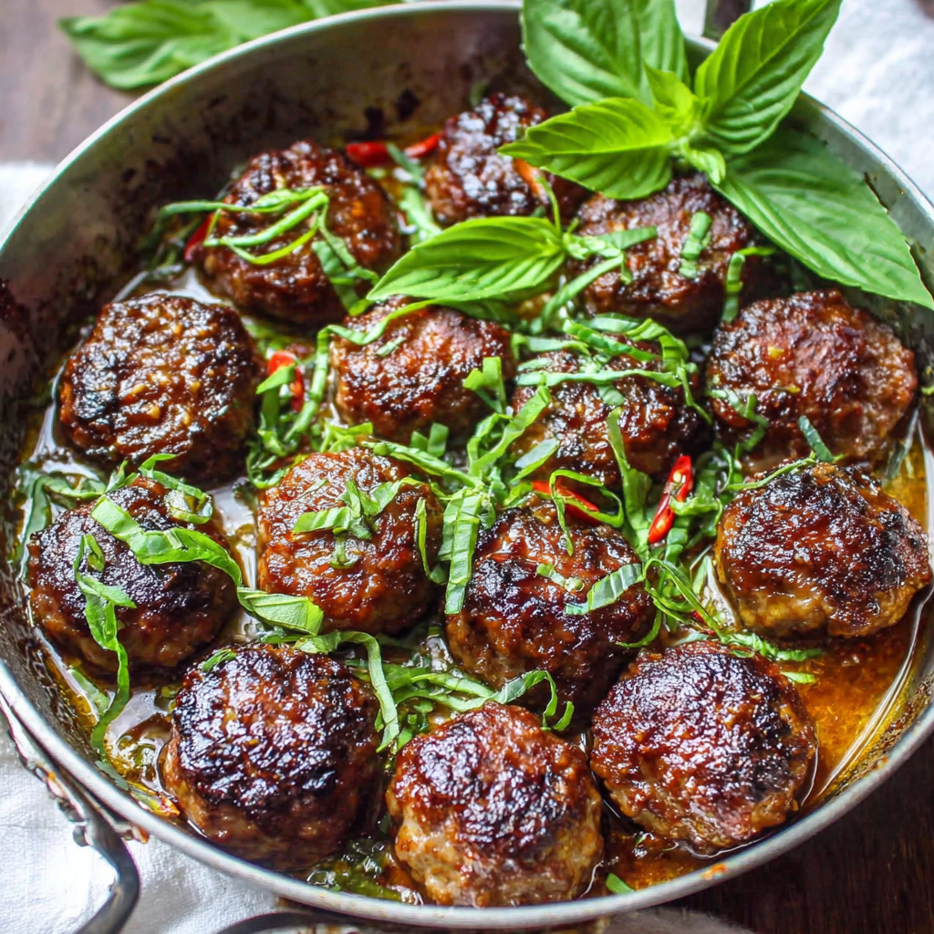 Irresistible Sticky Thai Basil Meatballs for Home Cooks