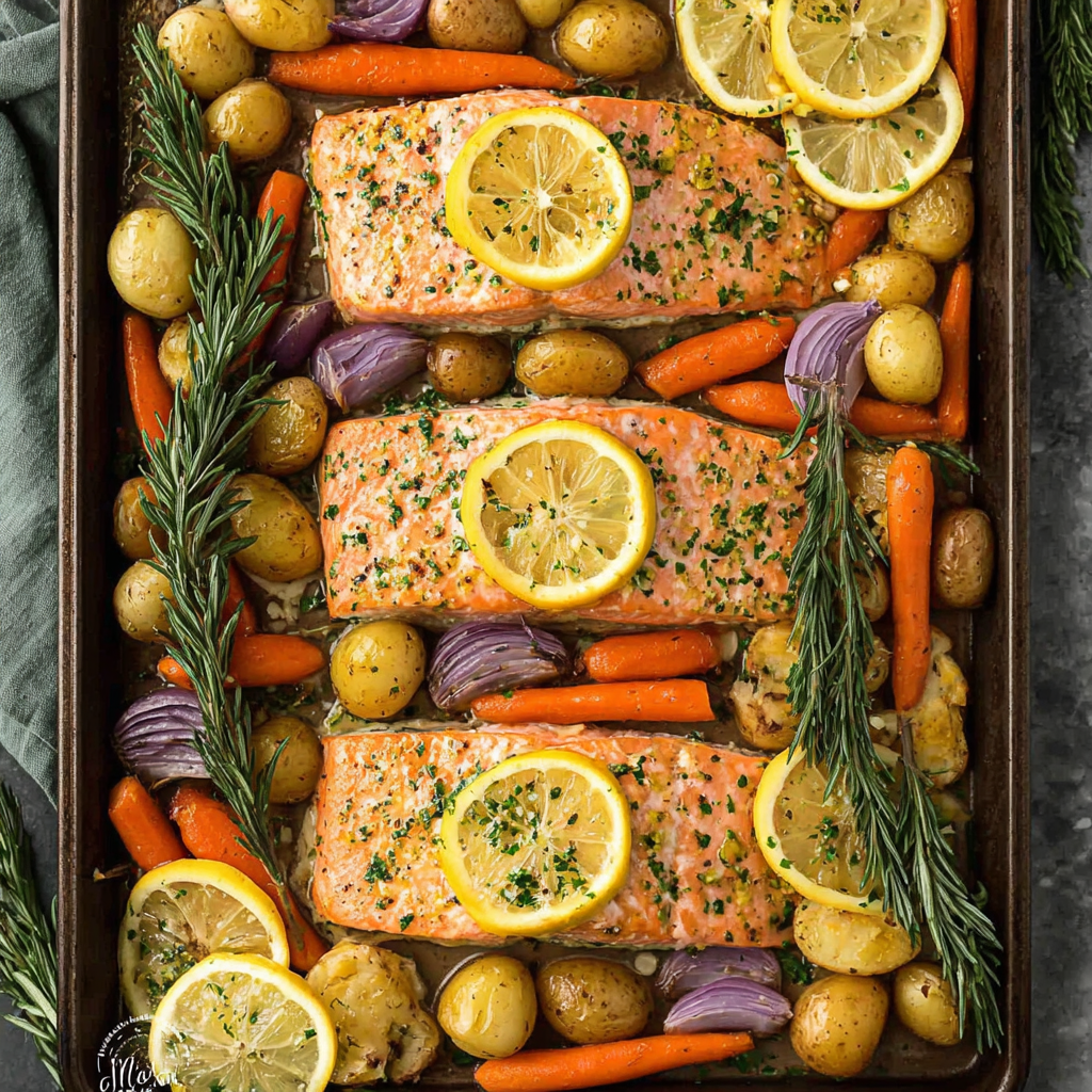Lemon Garlic Salmon on a Sheet Pan for Easy Meals