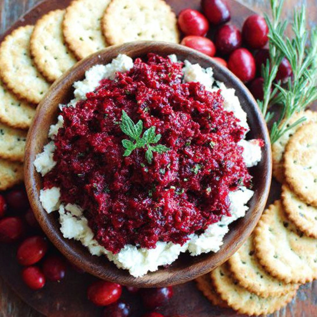 Refreshing Cranberry Salsa with Cream Cheese