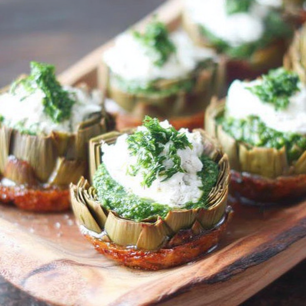 Savory Goat Cheese Stuffed Artichokes Recipe