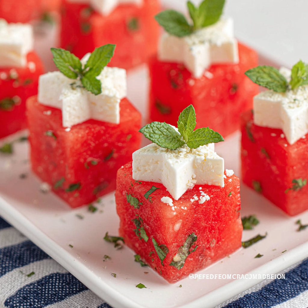 Star-Shaped Watermelon Feta Bites for Summer Gatherings