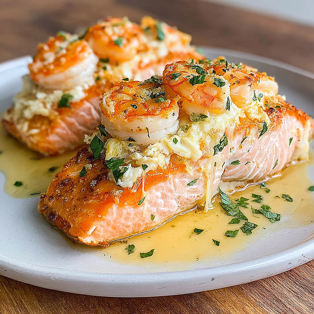 Crab and Shrimp Stuffed Salmon Delight