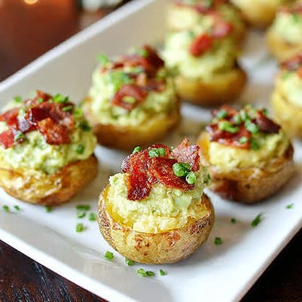 Creamy Bacon-Guacamole Potato Bites Delight