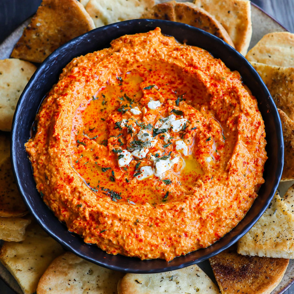 Delicious Feta and Roasted Red Pepper Dip Recipe