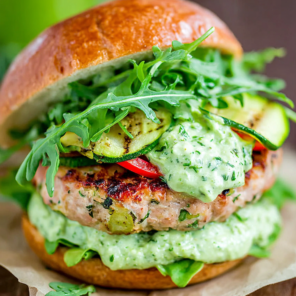 Delicious Green Goddess Zucchini Turkey Burger Recipe