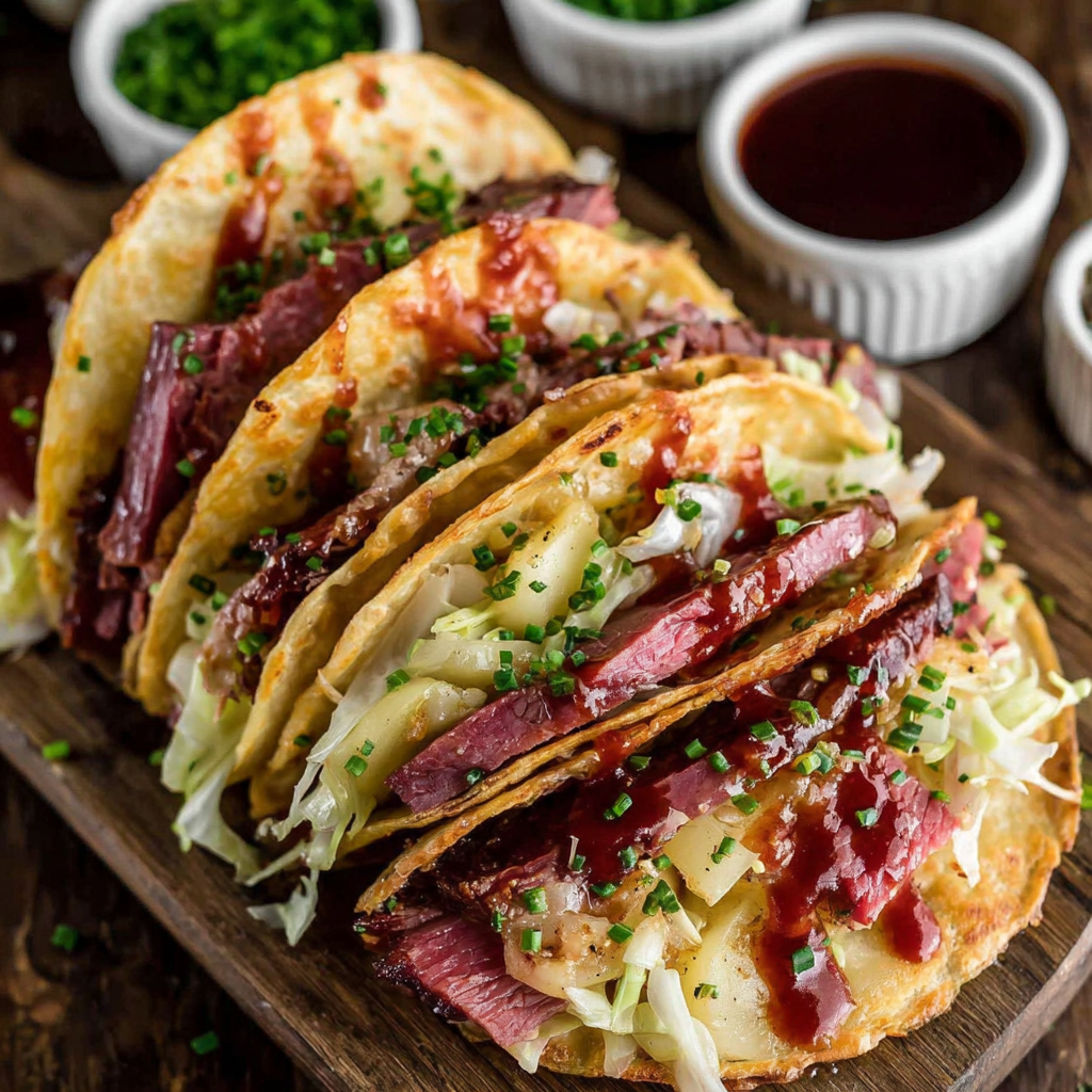 Delicious Irish Tacos Featuring Corned Beef and Cabbage