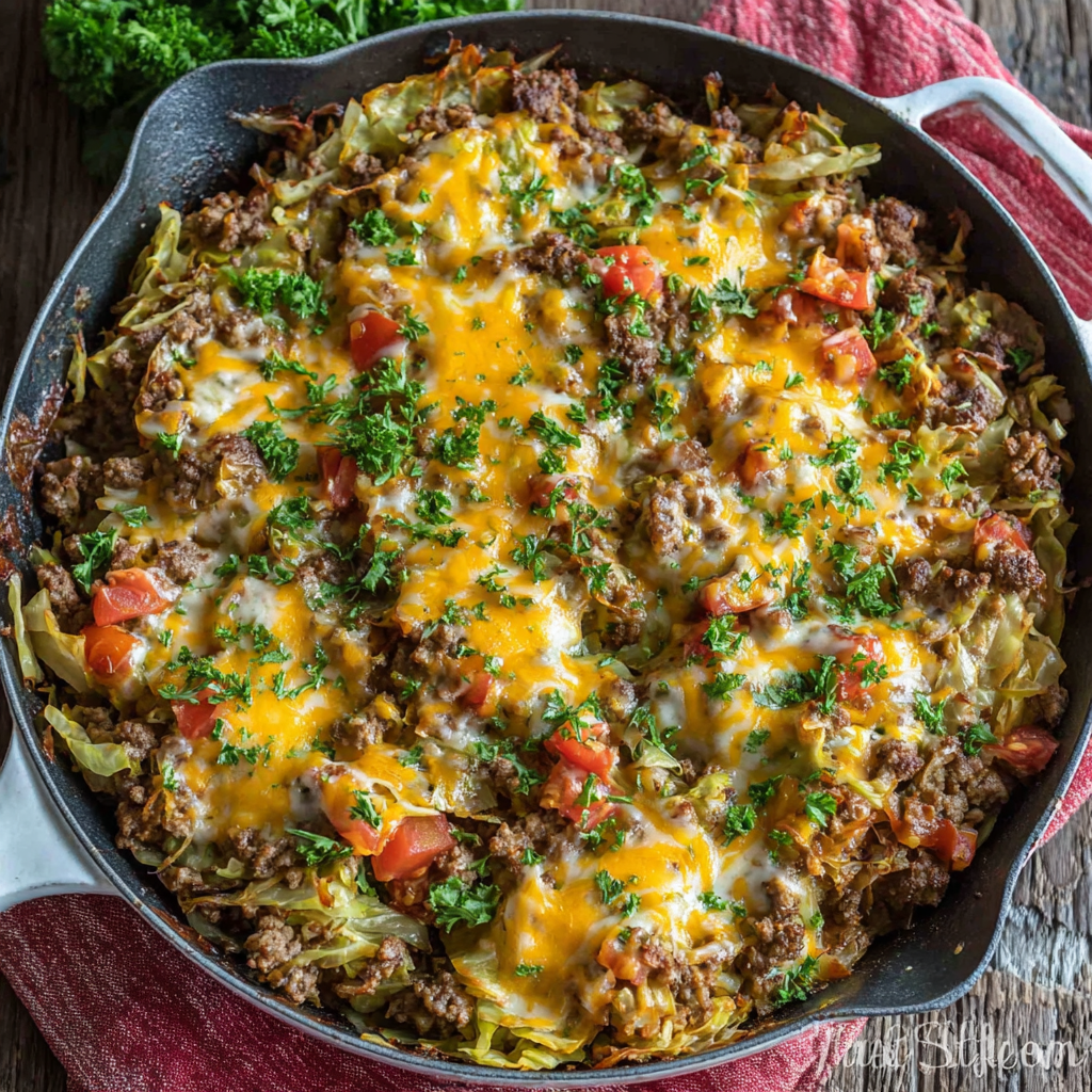 Delicious One Skillet Stuffed Cabbage Casserole