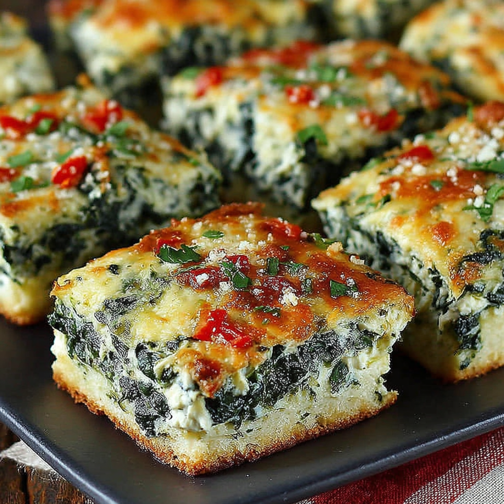 Delicious Spinach & Artichoke Dip Party Squares