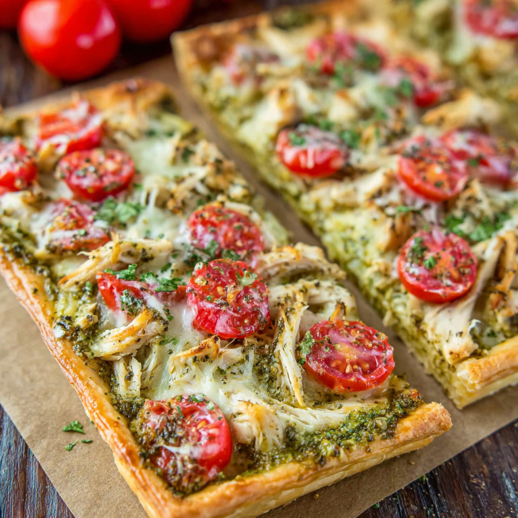 Delightful Bruschetta Chicken Pesto Tart Recipe