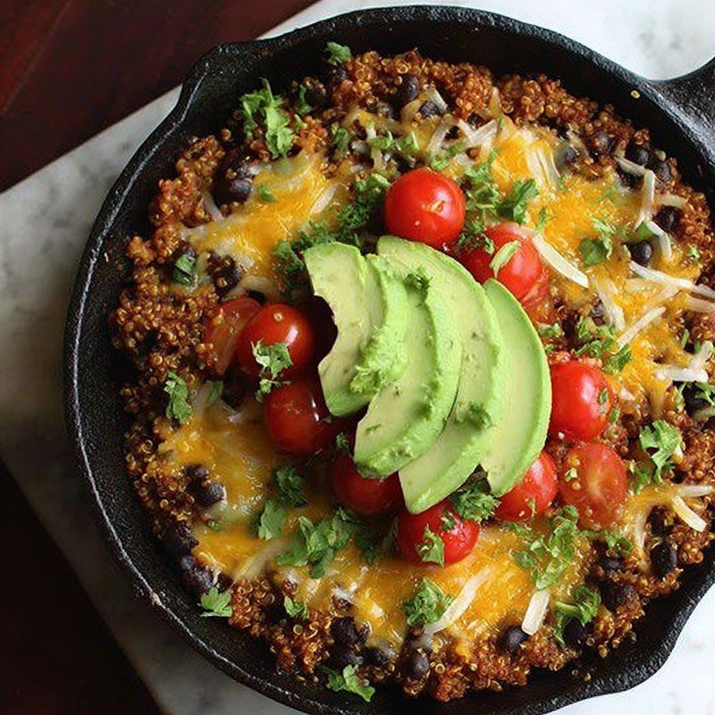 Flavorful One Pan Mexican Quinoa Skillet with Black Beans