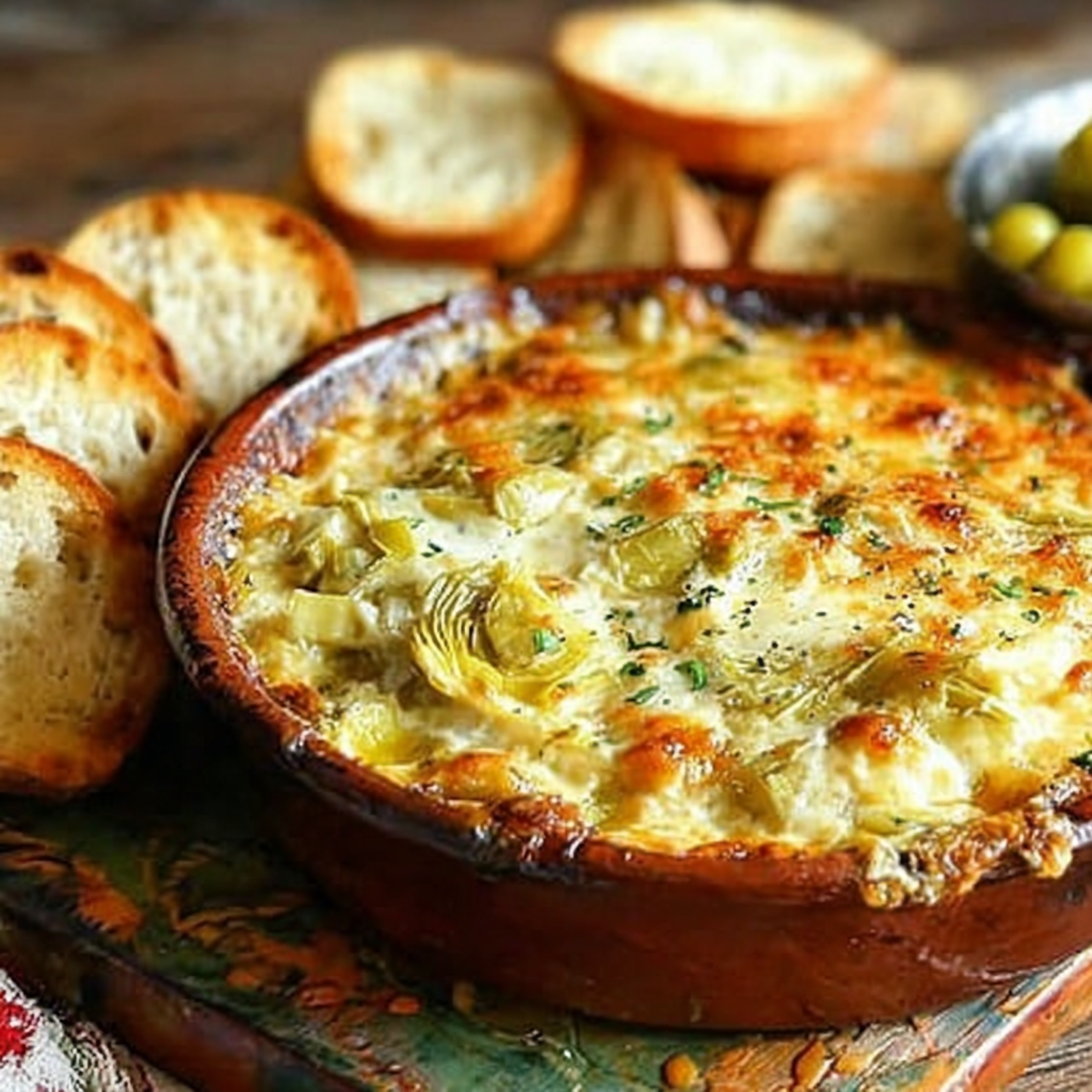 Indulgent Cheesy Baked Artichoke Dip for Gatherings