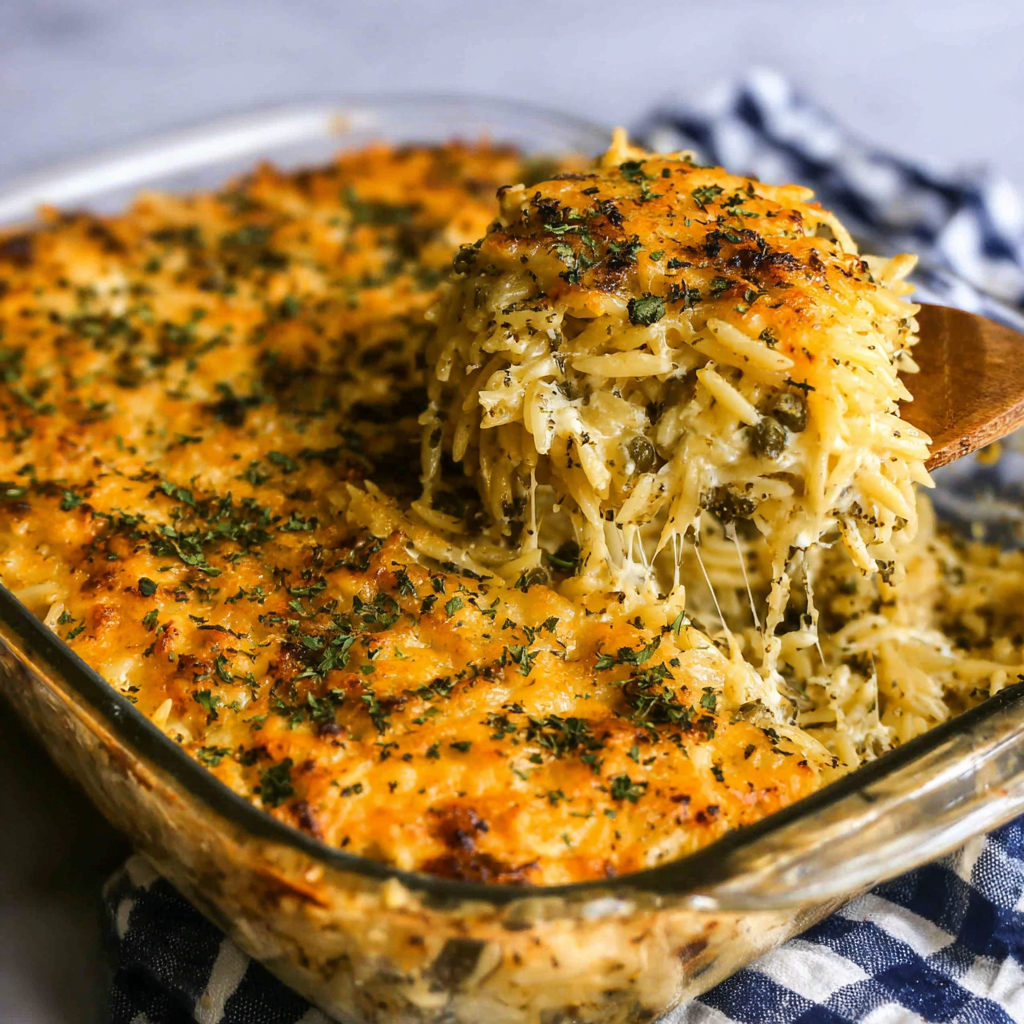 Baked Orzo with Feta and Peas for Cozy Nights