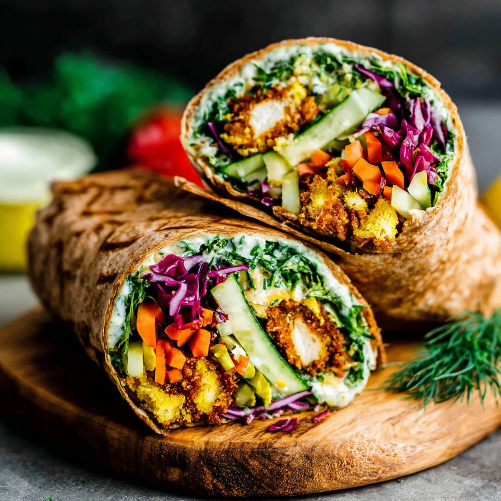 Colorful Veggie Wraps with Hummus: A Wholesome Delight