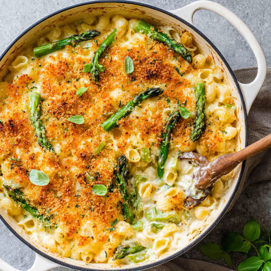 Creamy Asparagus Macaroni Cheese Delight