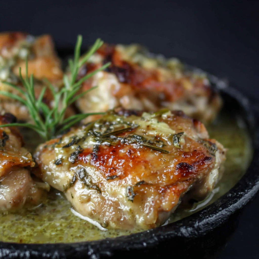Crockpot Chicken Thighs with Lemon Garlic Sauce